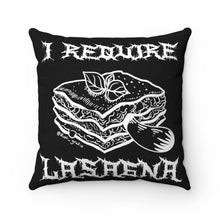 Load image into Gallery viewer, I Require Lasagna Polyester Square Pillow
